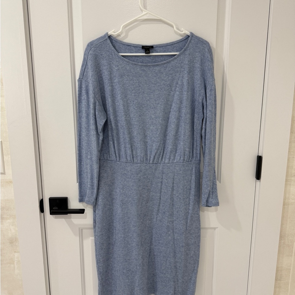Ann Taylor Blue Long Sleeve Sweater Dress